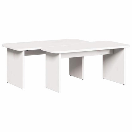 Kaffeebord 2 st Vit 100 x 69 x 35,5 cm Massiv furu