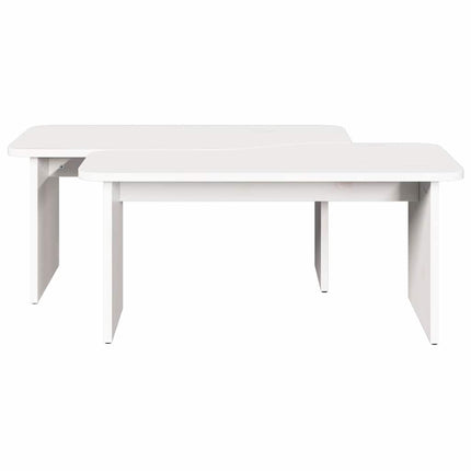 Kaffeebord 2 st Vit 100 x 69 x 35,5 cm Massiv furu