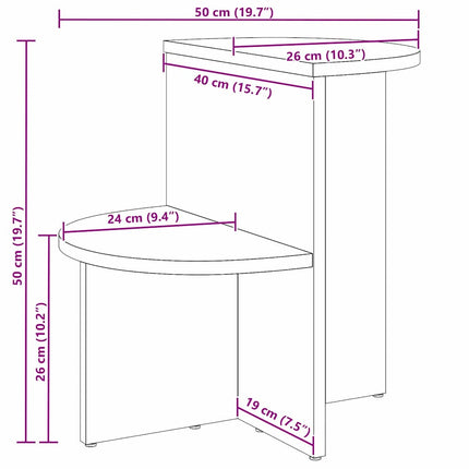 Kaffeebord Vit 50 x 40 x 50 cm Massiv furu