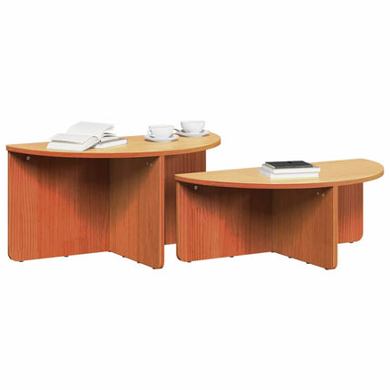 Kaffeebord 2 st Vaxbrun 79 x 39,5 x 40 cm Massiv furu