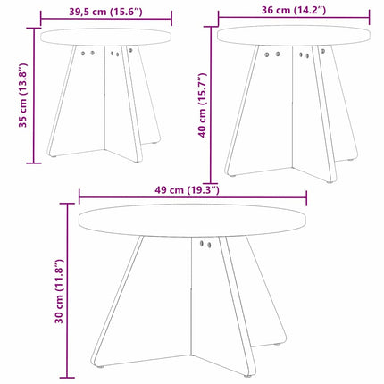 Kaffeebord 3 pcs Vit