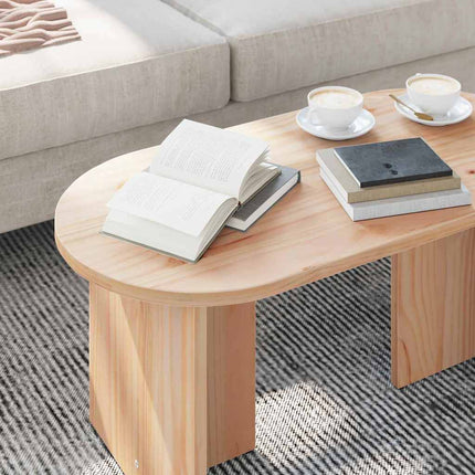 Kaffeebord Naturfärg 80 x 39,5 x 35 cm Massivt tallträ