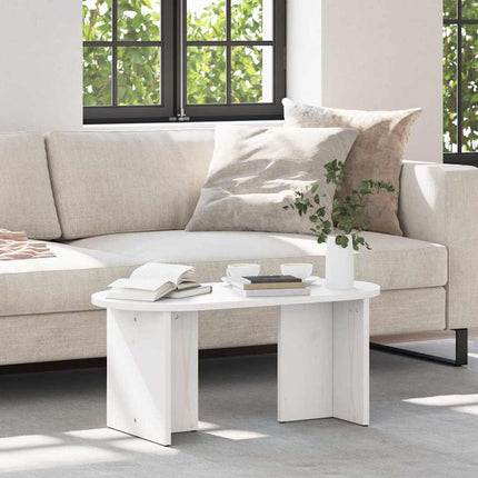 Kaffeebord Vit 80 x 39,5 x 35 cm Massivt tallträ