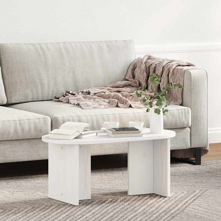Kaffeebord Vit 80 x 39,5 x 35 cm Massivt tallträ
