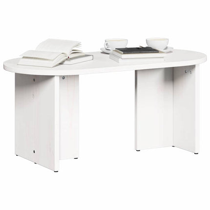 Kaffeebord Vit 80 x 39,5 x 35 cm Massivt tallträ