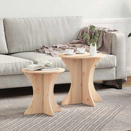 Kaffeebord 2 pcs Naturfärg Massiv furu
