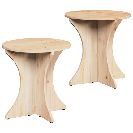 Kaffeebord 2 pcs Naturfärg Massiv furu