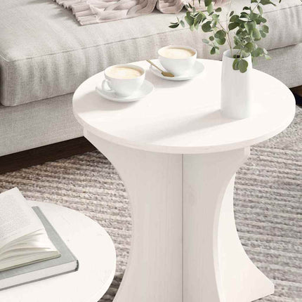 Kaffeebord 2 st Vit 46 x 46 x 47 cm Massiv furu