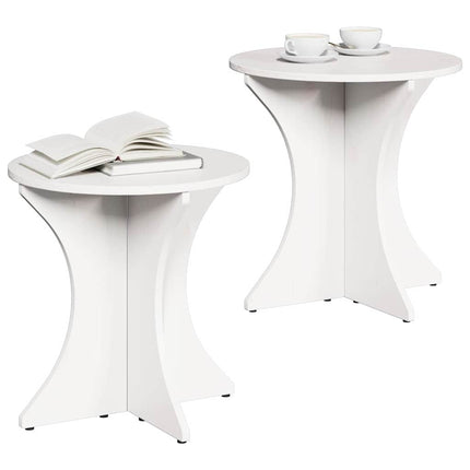 Kaffeebord 2 st Vit 46 x 46 x 47 cm Massiv furu