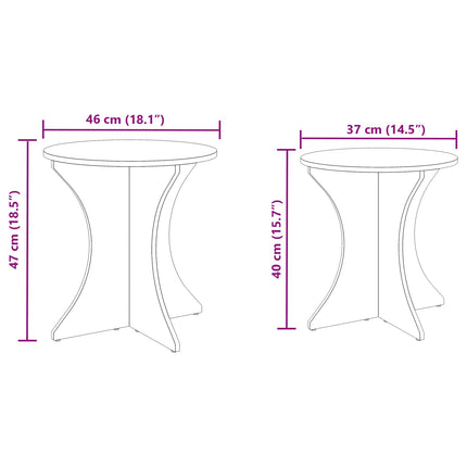 Kaffeebord 2 st Vaxbrun 46 x 46 x 47 cm Massiv furu