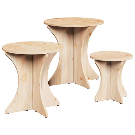 Kaffeebord 3 pcs Naturfärg