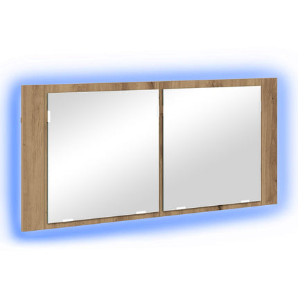 LED Spegel Skåp Artisan Ek 100 x 12 x 45 cm Konstruerat trä