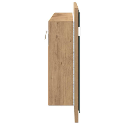 LED Spegel Skåp Artisan Ek 100 x 12 x 45 cm Konstruerat trä