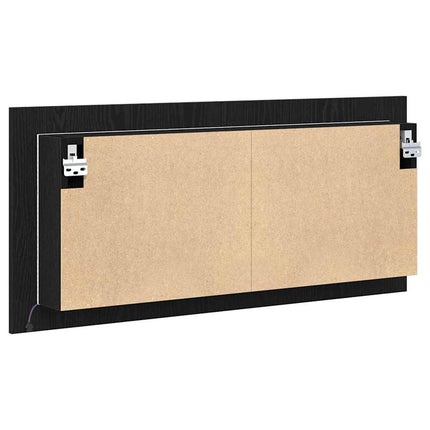 LED Spegel Skåp Svart Ek 100 x 12 x 45 cm Konstruerat trä