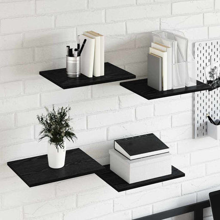 Bokhylla Bräda 4 pcs Svart 40 x 30 x 1,5 cm Konstruerat trä