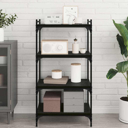 Bokhylla Bräda 4 pcs Svart 60 x 40 x 1,5 cm Konstruerat trä