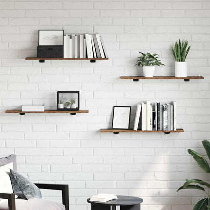Bokhylla Bräda 4 pcs Brun 80 x 20 x 1,5 cm Konstruerat trä