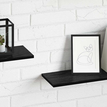 Bokhylla Bräda 4 pcs Svart 80 x 20 x 1,5 cm Konstruerat trä