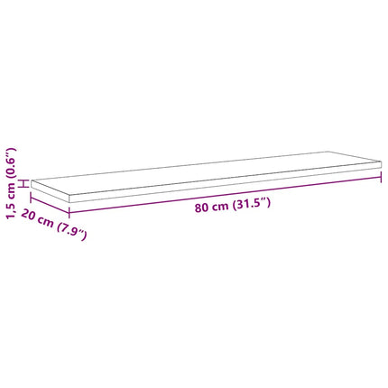 Bokhylla Bräda 4 pcs Svart 80 x 20 x 1,5 cm Konstruerat trä