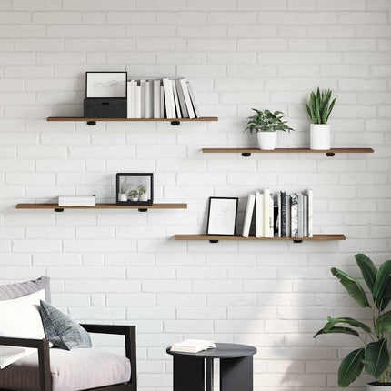 Bokhylla Bräda 4 pcs Brun 100 x 20 x 1,5 cm Konstruerat trä