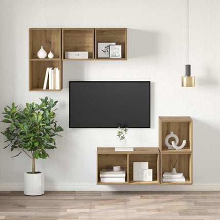 TV-bänkset Artisan Ek 37 x 37 x 72 cm Konstruerat trä