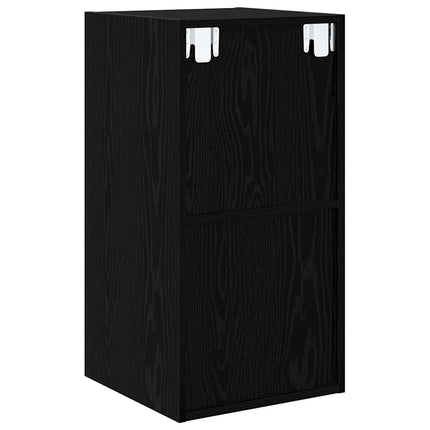 TV-bänkset Svart Ek 37 x 37 x 72 cm Konstruerat trä