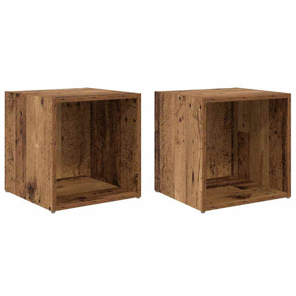 TV-bänkset 2 pcs Gammalt trä 37 x 35 x 37,5 cm Konstruerat trä