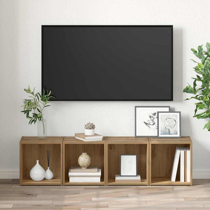 TV-bänkset 4 pcs Artisan Ek 37 x 35 x 37,5 cm Konstruerat trä