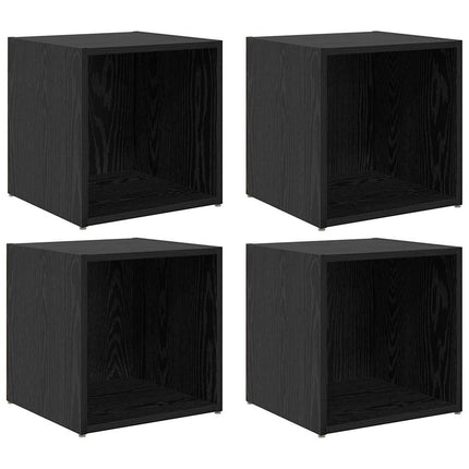 TV-bänkset 4 pcs Svart 37 x 35 x 37,5 cm Konstruerat trä