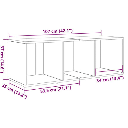 TV-bänkset Väggmonterad Brun 72 x 35 x 37 cm Konstruerat trä