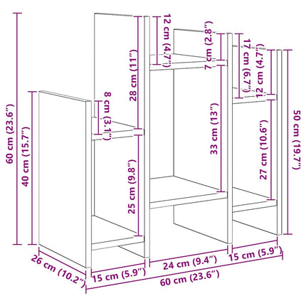 Sidokabinett Svart Ek 60 x 26 x 60 cm Konstruerat trä