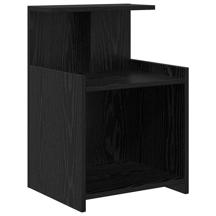 Nattduksbord 2 pcs Svart Ek 40 x 35 x 60 cm Konstruerat trä
