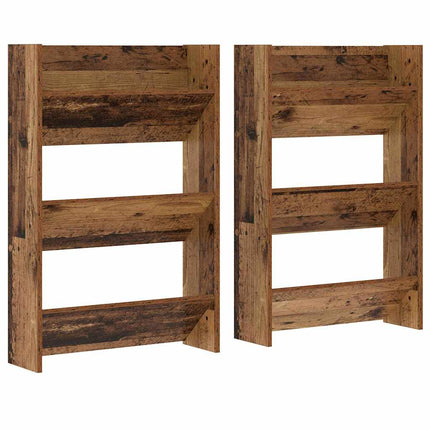 Skoskåp 2 pcs Gammalt trä 60 x 18 x 90 cm Konstruerat trä