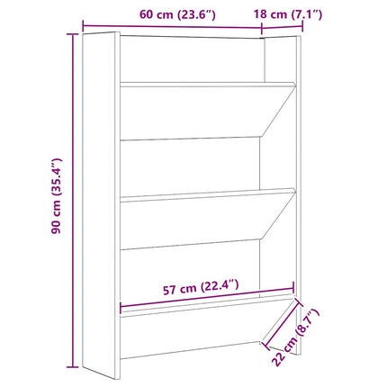 Skoskåp 2 pcs Gammalt trä 60 x 18 x 90 cm Konstruerat trä