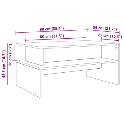 Kaffeebord Artisan Ek 90 x 55 x 42,5 cm Konstruerat trä