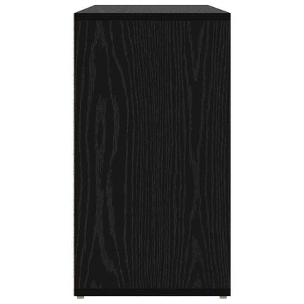 Skobänk med hylla Svart Ek 103 x 30 x 54,5 cm Konstruerat trä