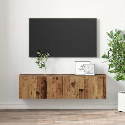 TV-bänkset Väggmonterad 2 pcs Flerfärgsdesign 60 x 30 x 30 cm
