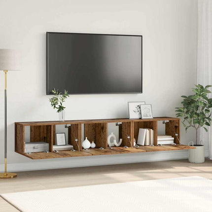 TV-bänkset 3 pcs Brun 60 x 30 x 30 cm Konstruerat trä