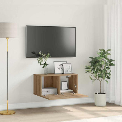 TV-bänkset Väggmonterad Brun 60 x 30 x 30 cm Konstruerat trä