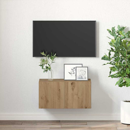 TV-bänkset Väggmonterad Brun 60 x 30 x 30 cm Konstruerat trä