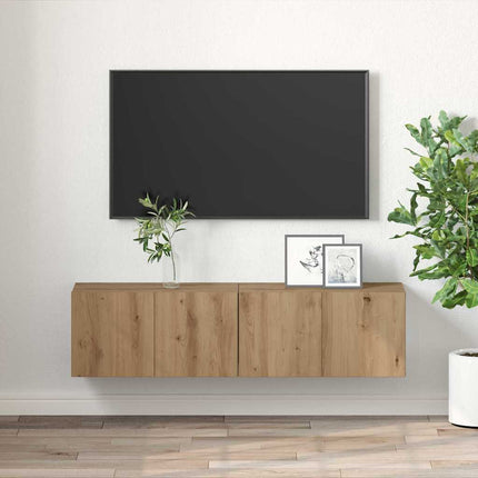 TV-bänkset 2 pcs Brun 60 x 30 x 30 cm Konstruerat trä