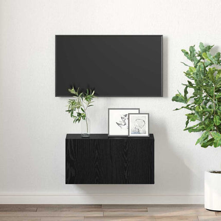 TV-bänkset Väggmonterad Svart 60 x 30 x 30 cm Konstruerat trä