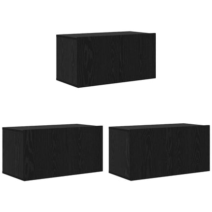 TV-bänkset 3 pcs Svart 60 x 30 x 30 cm Konstruerat trä