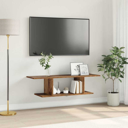 TV-bänkset Väggmonterad Brun 103 x 30 x 26,5 cm Konstruerat trä