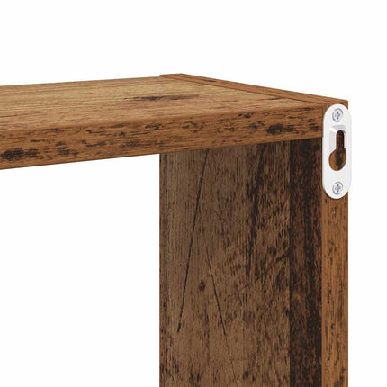 Vägg hyllor med hylla 4 pcs Gammalt trä Konstruerat trä