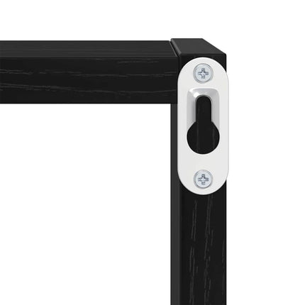 Vägg hyllor med hylla 2 pcs Svart Ek Konstruerat trä