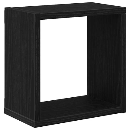 Vägg hyllor med hylla 4 pcs Svart Ek Konstruerat trä