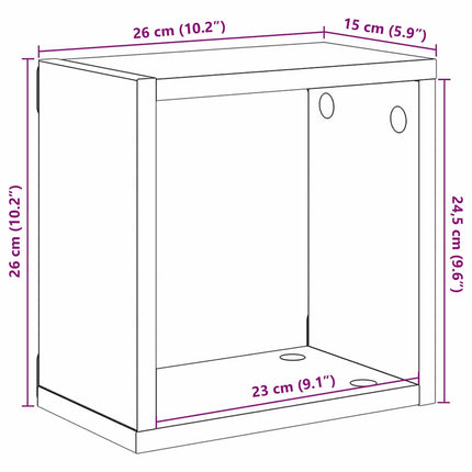 Vägg hyllor med hylla 4 pcs Svart Ek Konstruerat trä
