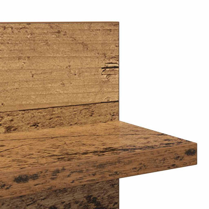 Vägg hylla 2 pcs Gammalt trä 80 x 11,5 x 18 cm Konstruerat trä