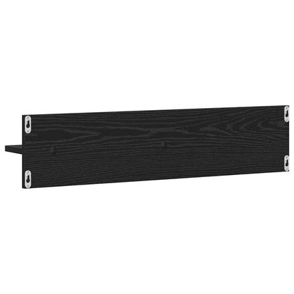 Vägg hylla 2 pcs Svart Ek 80 x 11,5 x 18 cm Konstruerat trä